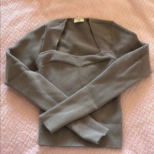 Abercrombie & Fitch Women's XXS Ribbed Sweater in Gray/light purple